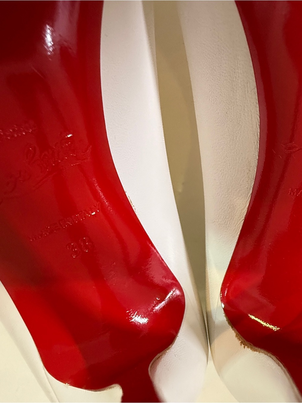 Christian Louboutin White/Bianca Nappa Leather Décolleté 100mm Pump - Picture 9 of 16